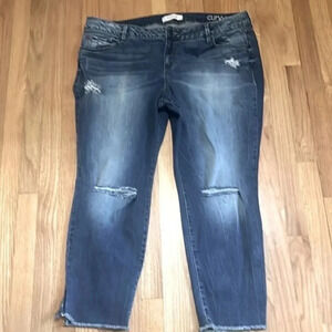 SLINK | Crop/Capri denim jeans distressed Curvy women’s size 22